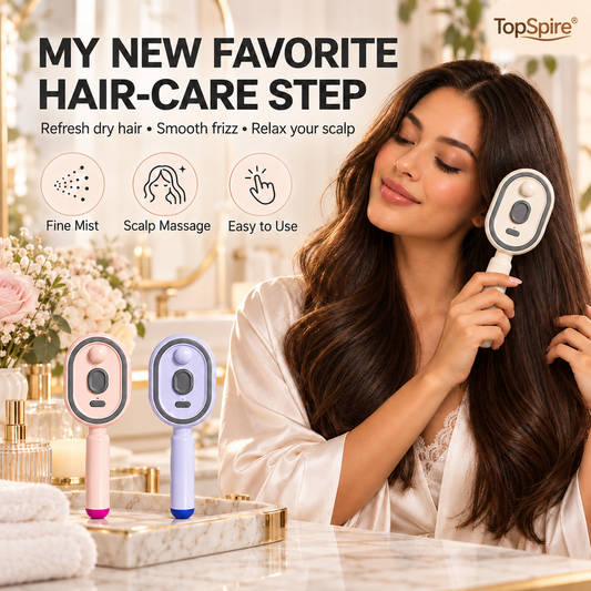 ✨TopSpire® Steam Mist Straightening Comb – Easy Salon-Like Hair