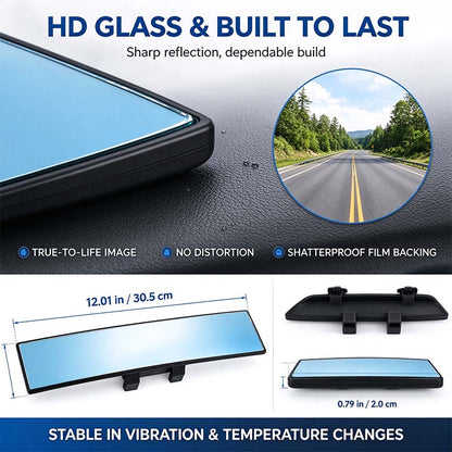 🚗 Panoramic Rearview Mirror · Eliminate Blind Spots Instantly