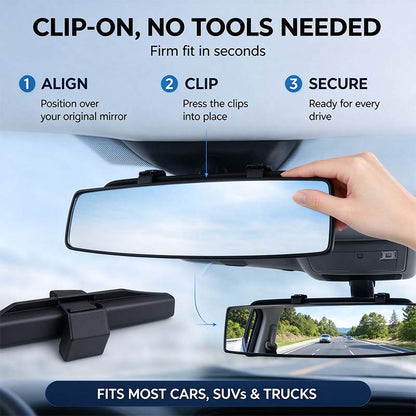 🚗 Panoramic Rearview Mirror · Eliminate Blind Spots Instantly