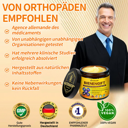 Natravor® Bienengift Schmerzlinderungs-Knochenheilungs-Creme🐝🐝(Speziell für ältere Erwachsene & DGOU empfiehlt)