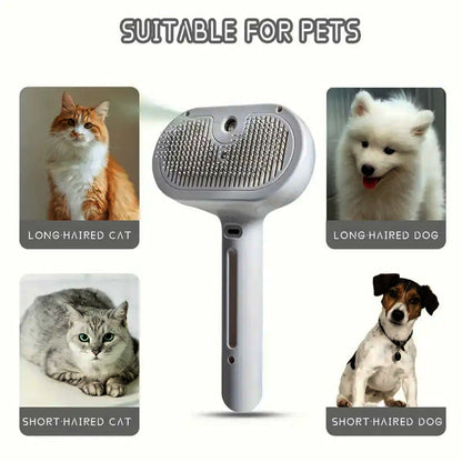Natravor™ 3-in-1 Pet Steam Brush for Dogs, Cats  - Rechargeable Deshedding Comb with Stainless Steel Bristles