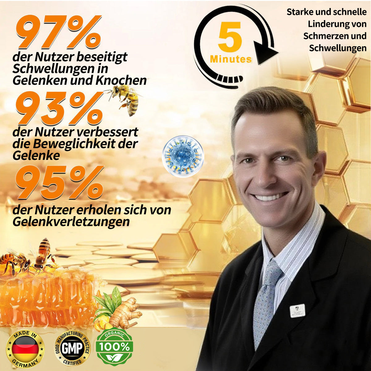 Natravor® Bienengift Schmerzlinderungs-Knochenheilungs-Creme🐝🐝(Speziell für ältere Erwachsene & DGOU empfiehlt)