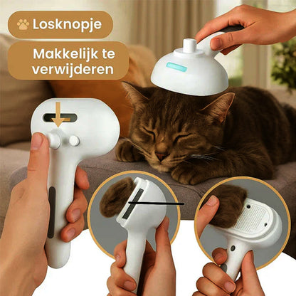 Natravor™ 3-in-1 Pet Steam Brush for Dogs, Cats  - Rechargeable Deshedding Comb with Stainless Steel Bristles