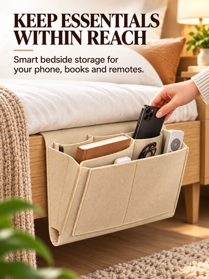 🔥Bedside Hanging Organizer – Keep Essentials Within Reach
