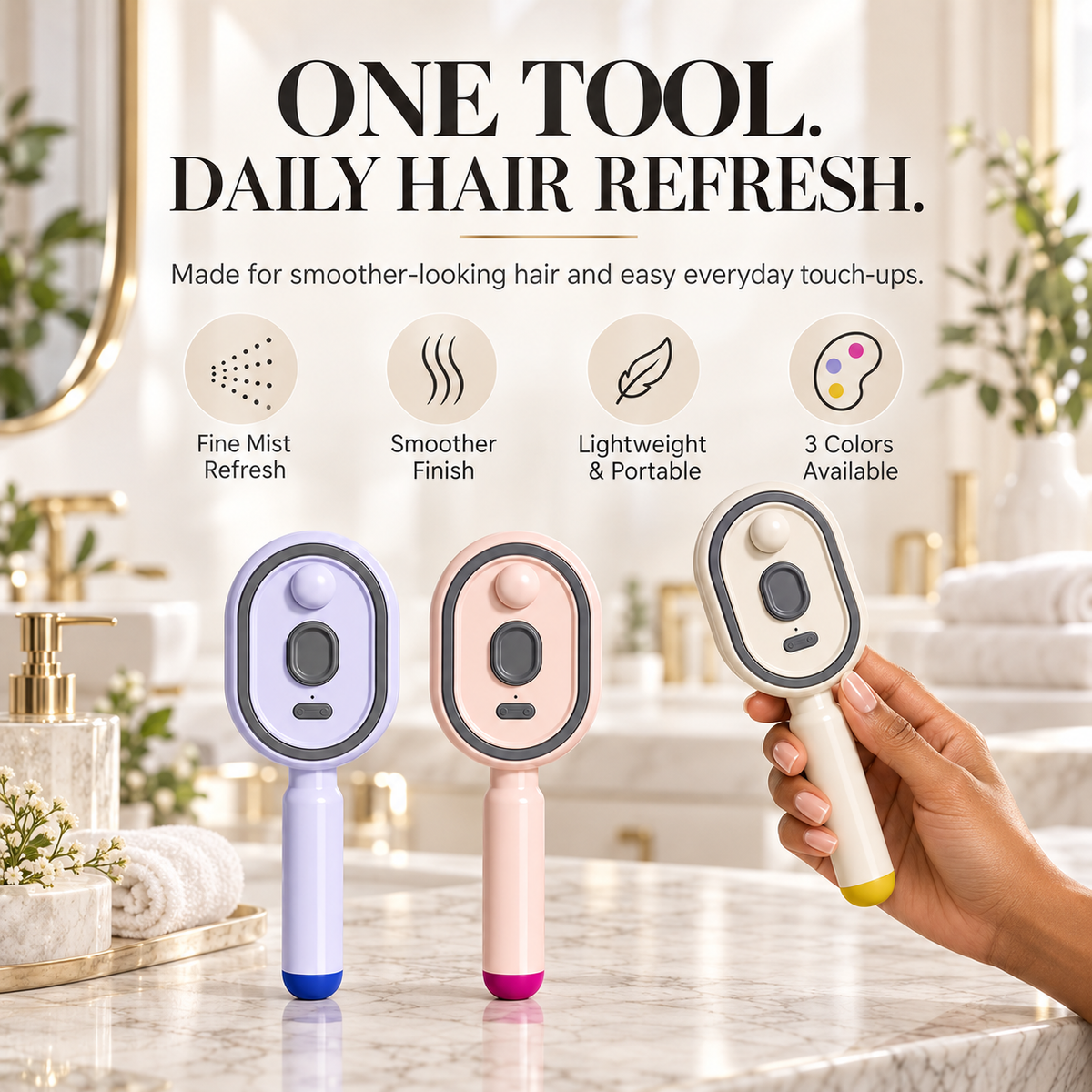 ✨TopSpire® Steam Mist Straightening Comb – Easy Salon-Like Hair