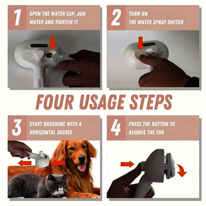 Natravor™ 3-in-1 Pet Steam Brush for Dogs, Cats  - Rechargeable Deshedding Comb with Stainless Steel Bristles