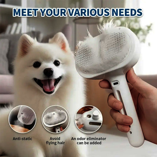 Natravor™ 3-in-1 Pet Steam Brush for Dogs, Cats  - Rechargeable Deshedding Comb with Stainless Steel Bristles