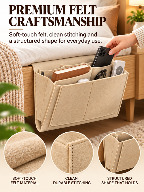 🔥Bedside Hanging Organizer – Keep Essentials Within Reach
