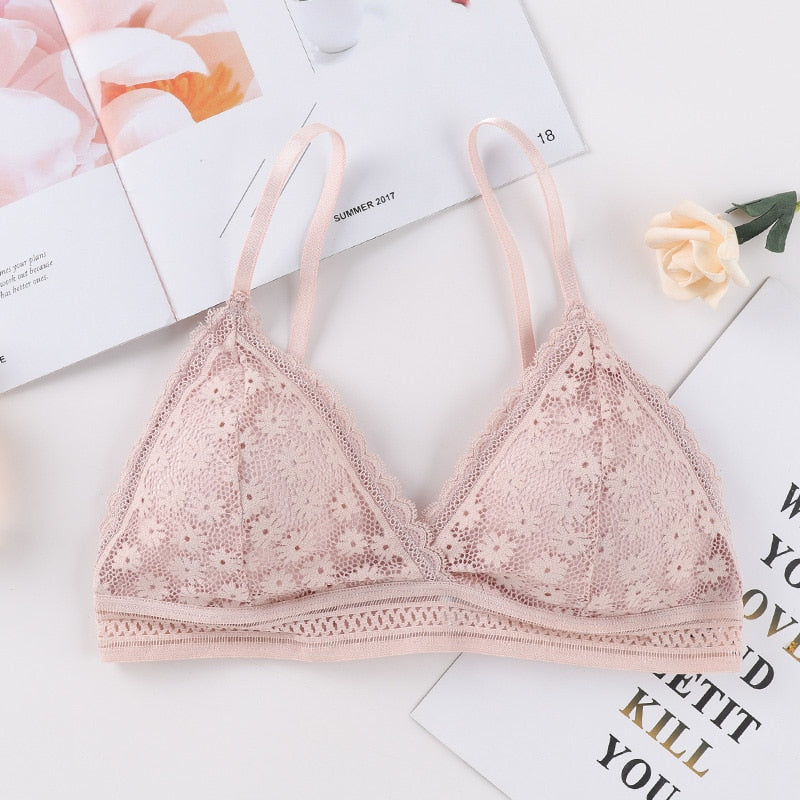 Frauen Spitze gepolsterte BHs Schönheit zurück gewickelt Brust bequem Draht frei BHs Dessous
