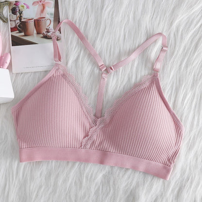 Frauen Push Up BH Bralette Dünne Schulterriemen Unterwäsche Fitness Spitzen BHs Tube Tops