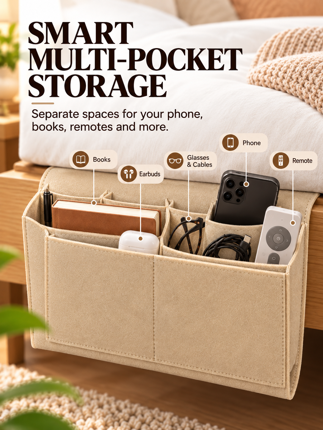 🔥Bedside Hanging Organizer – Keep Essentials Within Reach