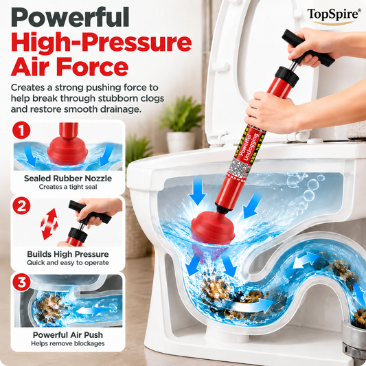 🚽TopSpire® High Pressure DrainCleaner - Powerful Toilet &Sink Clog Remover Tool