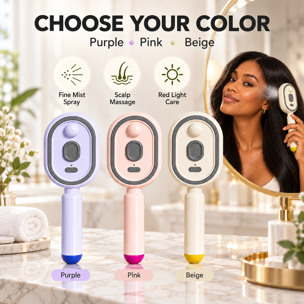 ✨TopSpire® Steam Mist Straightening Comb – Easy Salon-Like Hair